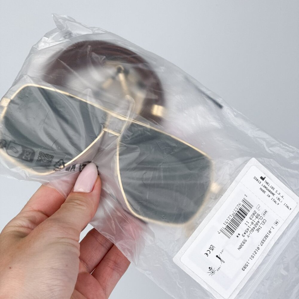 Celine CL40246U-Y 30N BRAND NEW Sunglasses Gold Green Aviator Unisex - Picture 11 of 15